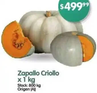 Supermercados Buenos Días Zapallo Criollo x 1kg oferta