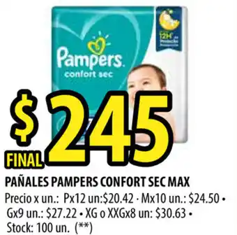 Punto Mayorista Pampers Confort Sex Max Pañales Px12un oferta