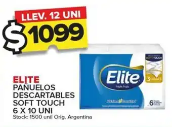 Carrefour Maxi ELITE PAÑUELOS DESCARTABLES SOFT TOUCH 6 X 10 UNI oferta