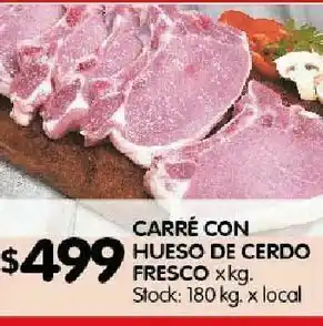 Disco Carre de cerdo con hueso fresco kg oferta
