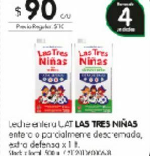 Jumbo Leche las tres niñas oferta