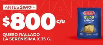 Supermercados DIA QUESO RALLADO LA SERENÍSIMA X 35G oferta