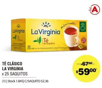 Atomo Conviene La Virginia Té Clásico x 25 saquitos oferta