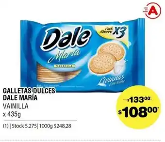 Atomo Conviene Dale Maria Galletas Dulces Vainilla x 435g oferta