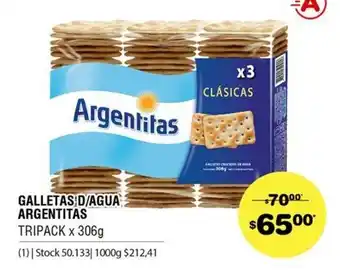 Atomo Conviene Argentitas Galletas D/Agua Tripack x 306g oferta