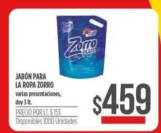 Supermercados Vea Jabón Para La Ropa Zorro 3lt oferta