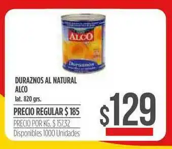 Supermercados Vea Duraznos Al Natural Alco 820grs oferta