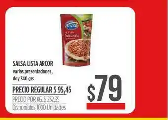 Supermercados Vea Salsa Lista Arcor 340grs oferta