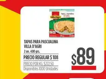 Supermercados Vea Tapas Para Pascualina Villa D'agri 400grs oferta