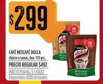 Supermercados Vea Café Nescafé Dolca 170grs oferta