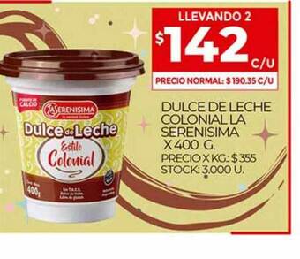 Supermercados DIA Dulce De Leche Colonial La Serenisima x 400g oferta