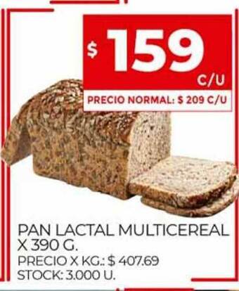 Supermercados DIA Pan Lactal Multicereal x 390g oferta