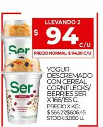 Supermercados DIA Yogur Descremado Con Cereal Cornflecks Berries Ser oferta