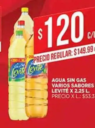 Supermercados DIA Agua Sin Gas Varios Sabores Levité x 2.25L oferta