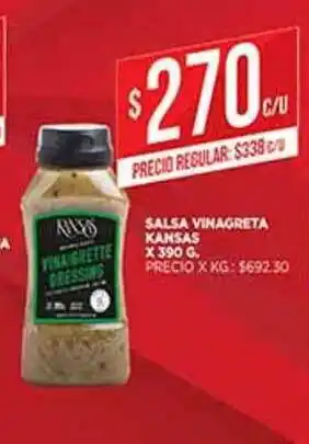 Supermercados DIA Salsa Vinagreta Kansas x 390g oferta