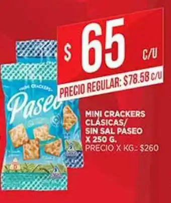 Supermercados DIA Mini Crackers Clásicas Sin Sal Paseo x 250g oferta