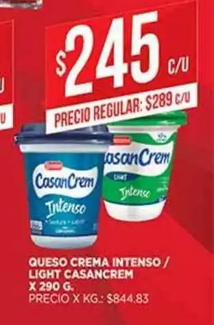 Supermercados DIA Queso Crema Intenso Light Casancrem x 290g oferta