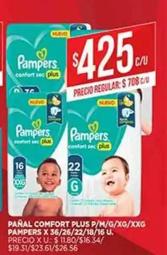 Supermercados DIA Pañal Comfrot Plus P M G Xg Xxg Pampers oferta