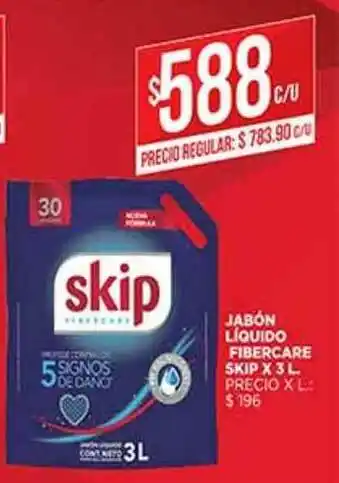 Supermercados DIA Jabón Líquido Fibercare Skip x 3l oferta