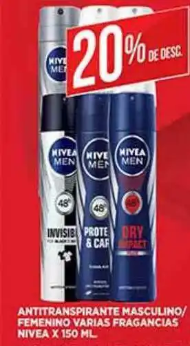 Supermercados DIA Antitranspirante Masculino Femenino Varias Frangancias Nivea x 150ml oferta