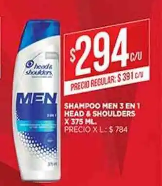 Supermercados DIA Shampoo Men 3 En 1 Head & Shoulders x 375ml oferta
