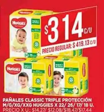 Supermercados DIA Pañales Classic Triple Protección M G Xg Xxg Huggies oferta
