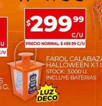 Supermercados DIA Farol Calabaza Halloween oferta