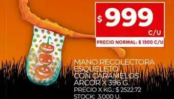 Supermercados DIA Mano Recolectora Esqueleto Con Caramelos Arcor x 396gr oferta