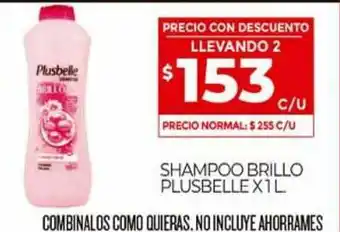 Supermercados DIA Shampoo Brillo Plusbelle x 1l oferta