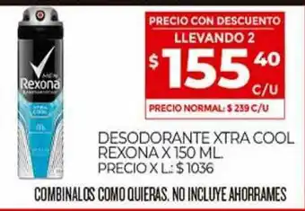 Supermercados DIA Desodorante Xtra Cool Rexona x 150ml oferta