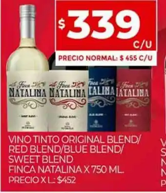 Supermercados DIA Vino Tinto Original Blend Red Blend Blue Blend Sweet Blend Finca Natalina x 750ml oferta