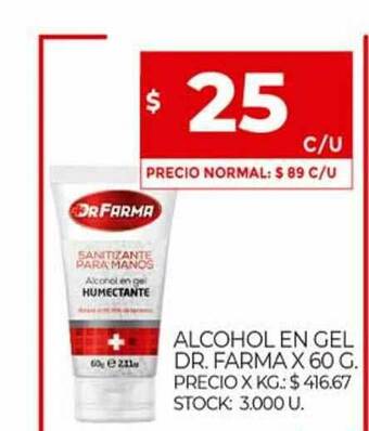 Supermercados DIA Alcohol En Gel Dr. Farma x 60g oferta