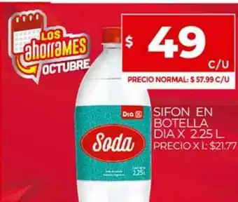 Supermercados DIA Sifon En Botella Dia x 2.25l oferta