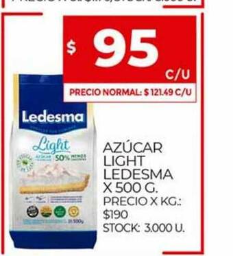 Supermercados DIA Azúcar Light Ledesma x 500g oferta