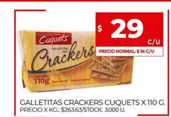 Supermercados DIA Galletitas Crackers Cuquets x 110g oferta