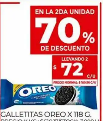 Supermercados DIA Galletitas Oreo En La 2da Unidad 70% De Descuentox 118g oferta