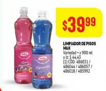 Makro Limpiador De Pisos M&k x 900ml oferta