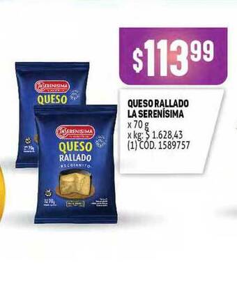 Makro Queso Rallado La Serenísima x 70gr oferta