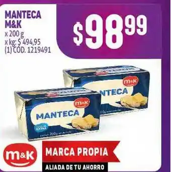 Makro Manteca M&k x 200g oferta