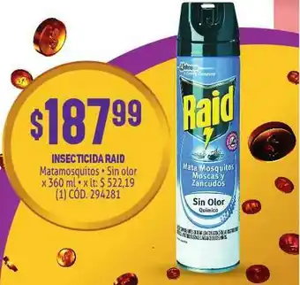 Makro Insecticida Raid Matamosquitos x 360ml oferta