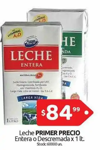 Cordiez Leche Primer Precio Entera O Descremada x 1lt oferta