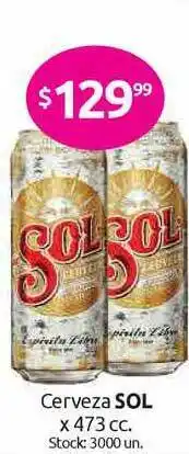 Cordiez Cerveza Sol x 473cc oferta
