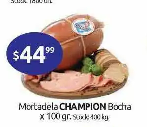 Cordiez Mortadela Champion Bocha x 100gr oferta