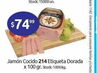 Cordiez Jamón Cocido 214 Etiqueta Dorada x 100gr oferta