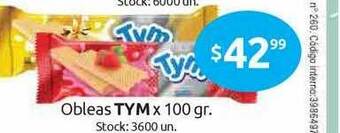 Cordiez Obleas Tym x 100gr oferta