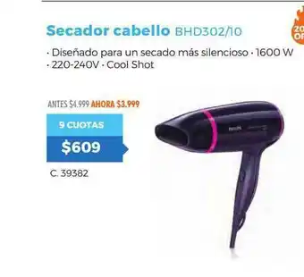 Pardo Hogar Secador Cabello Bhd302 10 oferta