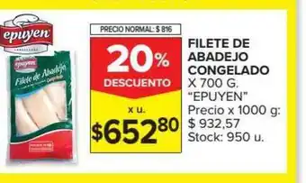 Carrefour Market Filete De Abadejo Congelado x 700g oferta