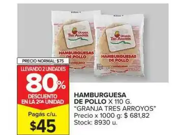 Carrefour Market Hamburguesa De Pllo x 110g oferta