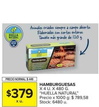 Carrefour Hamburguesas 4u x 480g oferta