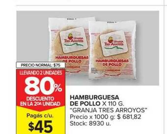 Carrefour Hamburguesa De Pollo X 110g oferta